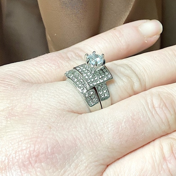 NEW WHITE GOLD FILLED 1CT AAA CZ DIAMOND ENGAGEMENT RING - Picture 7 of 7